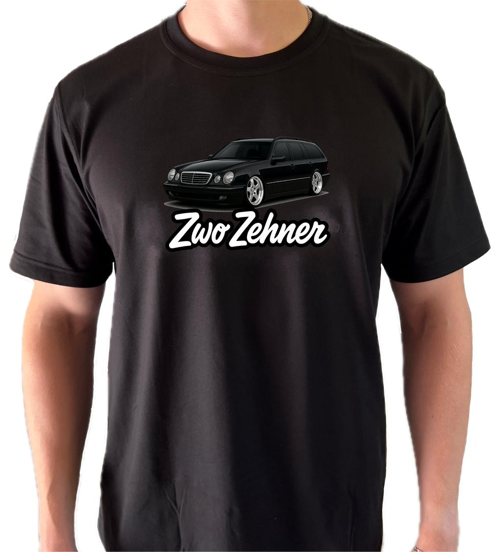Mercedes S210 T-Shirt "Zwo Zehner" Schwarz W210Aesthetics