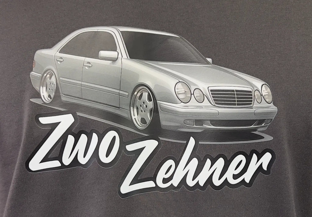 Mercedes W210 T-Shirt "Zwo Zehner Silber"